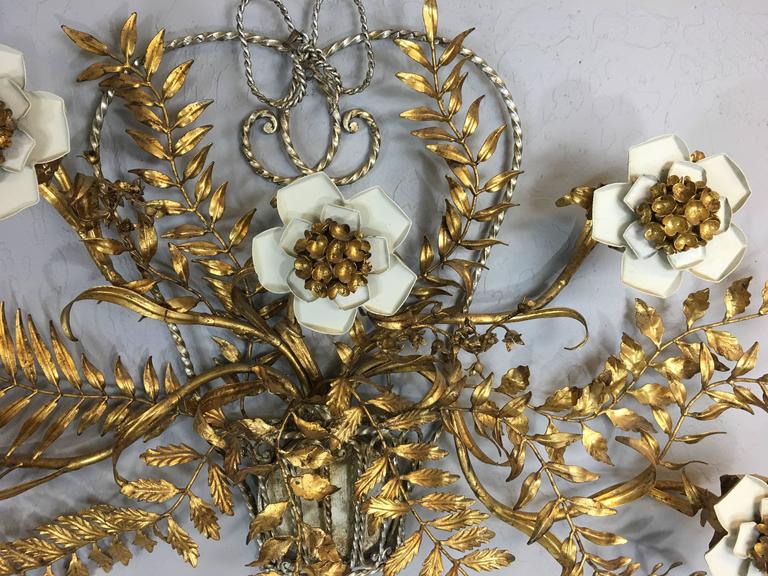 Hollywood Regency Style Lighted Metal Wall Art For Sale at 1stDibs