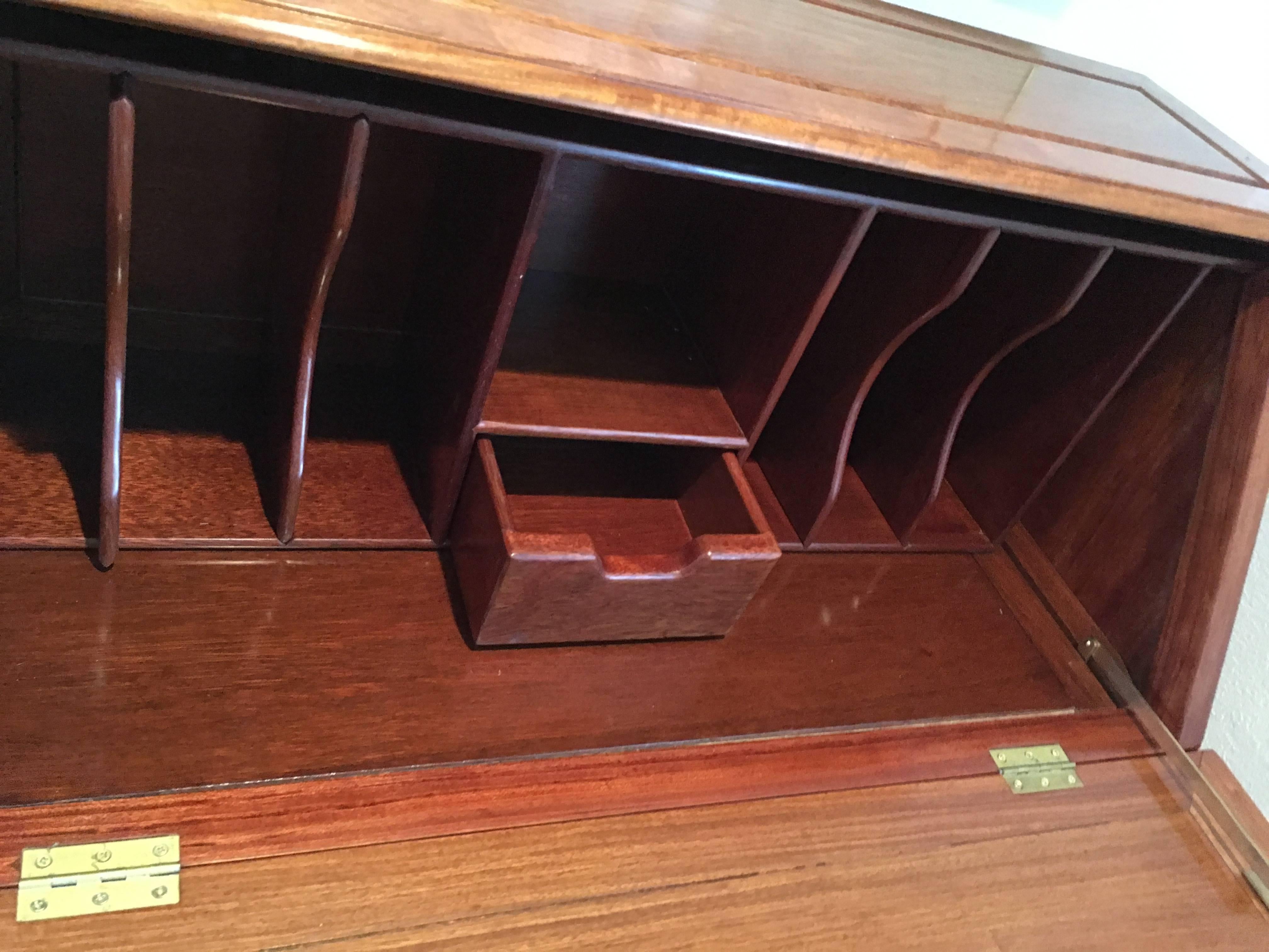 Dyed Rosewood Asian Writing Desk with Drop Down Front For Sale