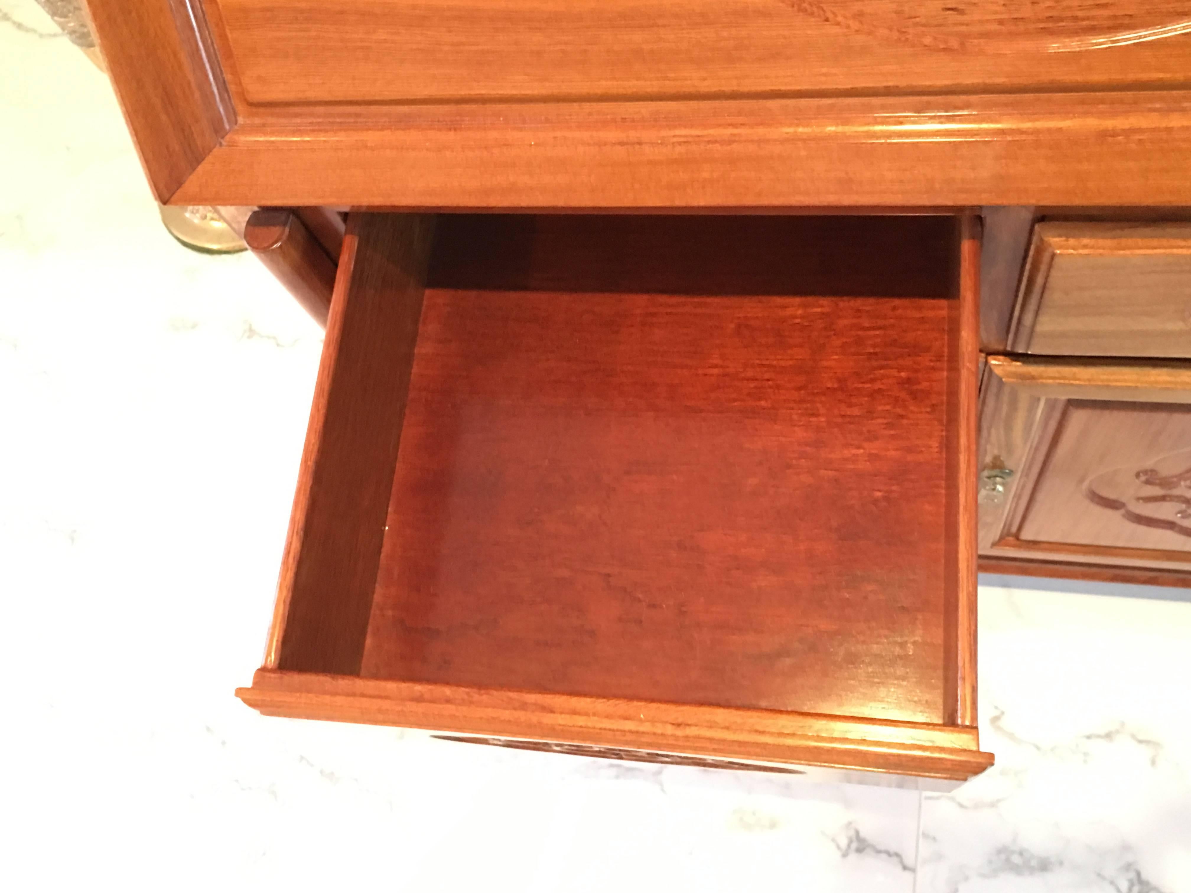 Malayer Rosewood Asian Writing Desk with Drop Down Front For Sale