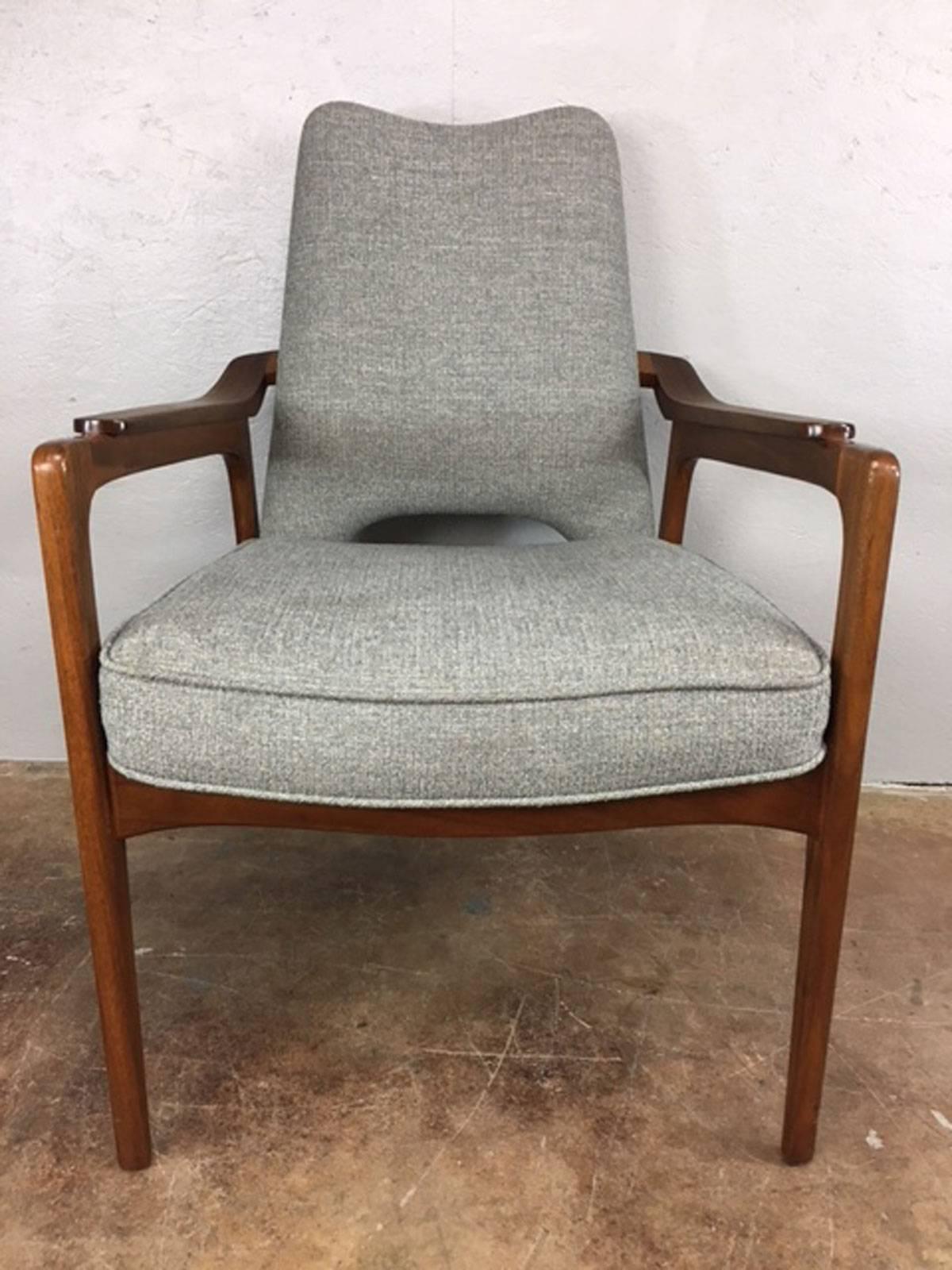 American Danish Walnut Wrap Around Lounge Chairs Attributed to Adrian Pearsall 