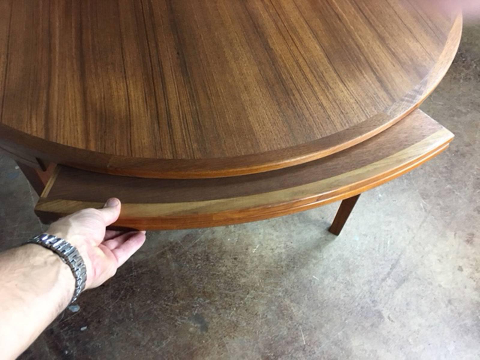 Teak Flip Flap Extension Dining Table by Dyrlund In Excellent Condition In Phoenix, AZ