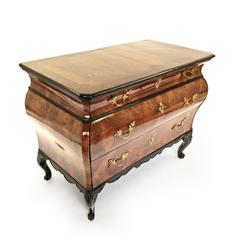 19th Century Bombe Inlaid Top Commode