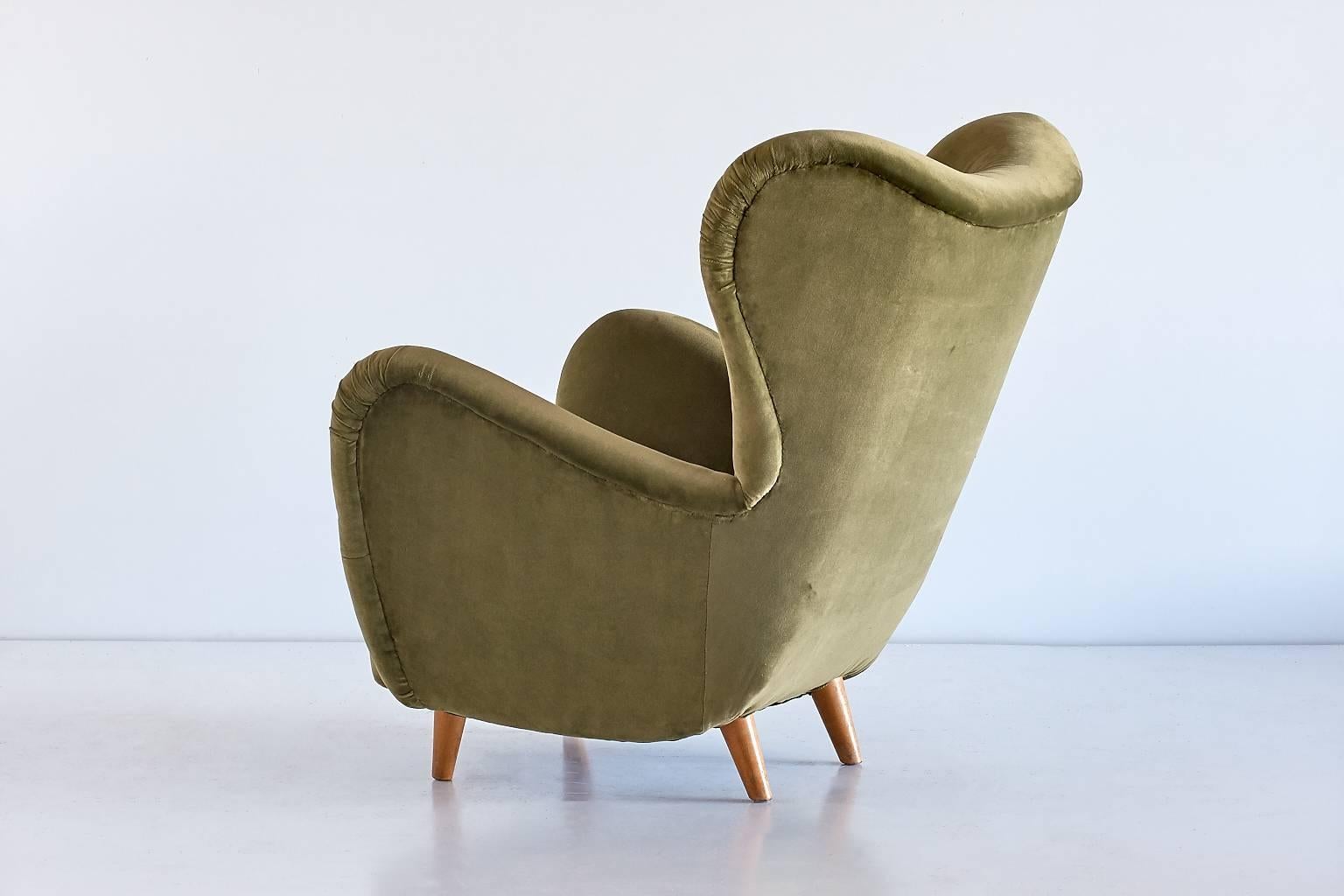 Wingback Lounge Chair by Otto Schultz for Boet, Sweden, 1946 In Good Condition In The Hague, NL