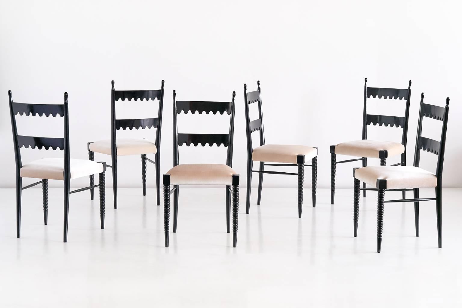 Modern Set of Six Pier Luigi Colli Dining Chairs