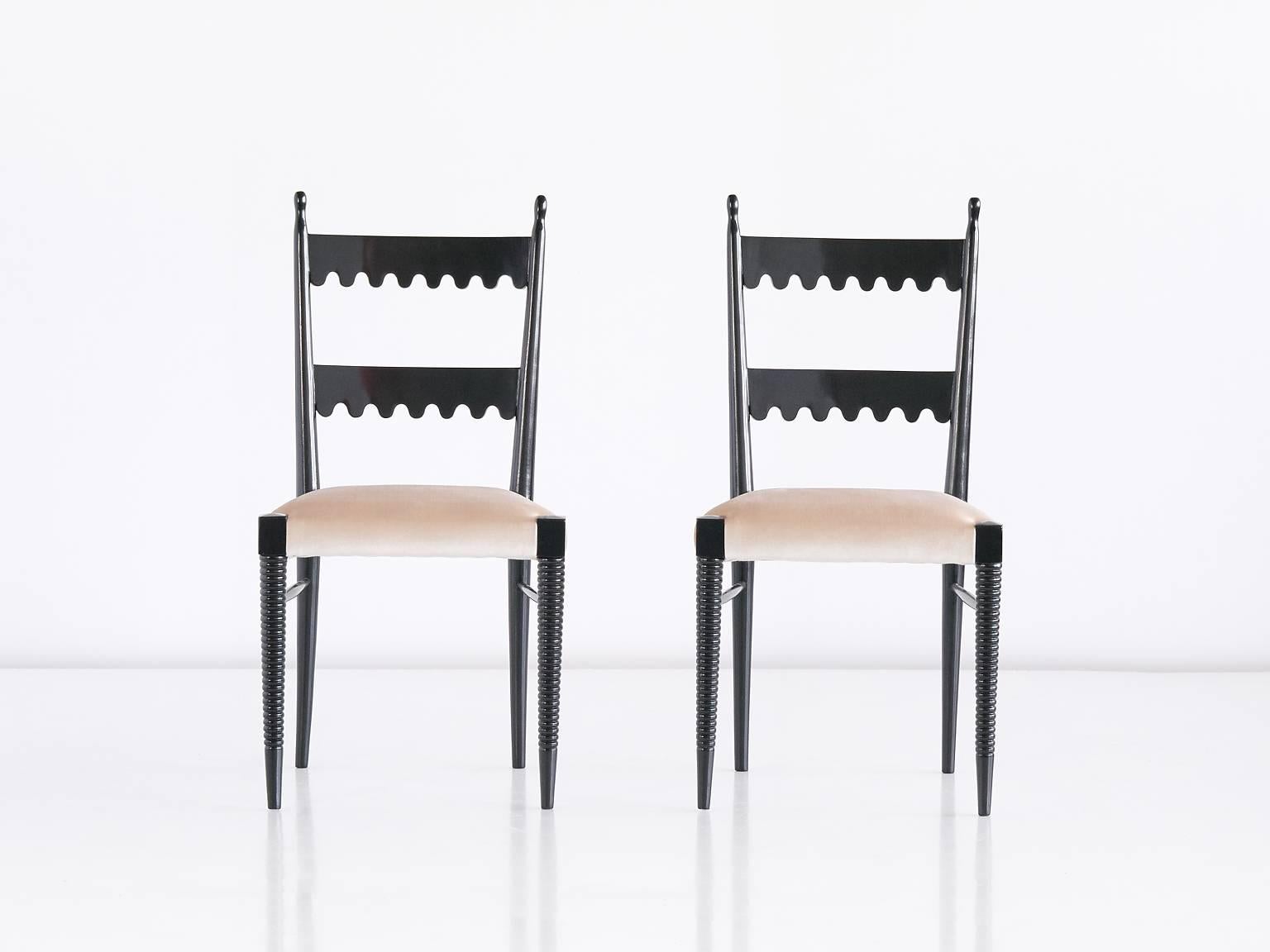 Italian Set of Six Pier Luigi Colli Dining Chairs