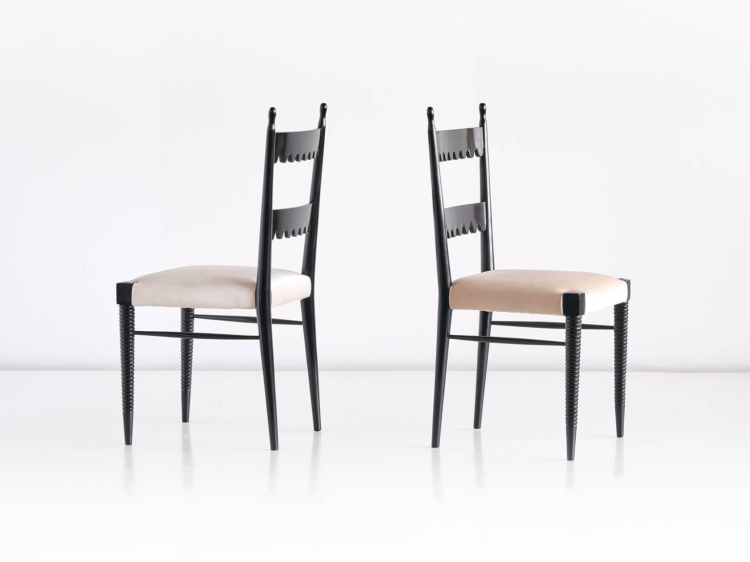 Lacquered Set of Six Pier Luigi Colli Dining Chairs