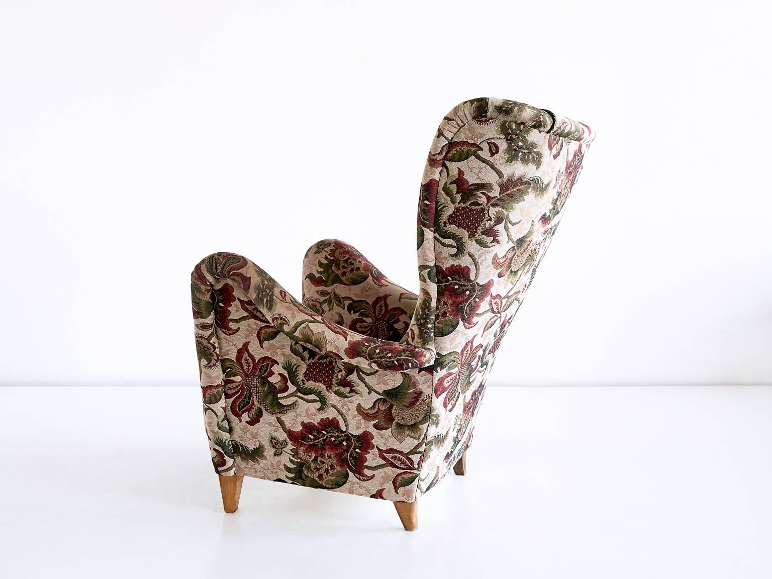 Fabric Rare Otto Schulz Armchair for Boet, Sweden, 1940s