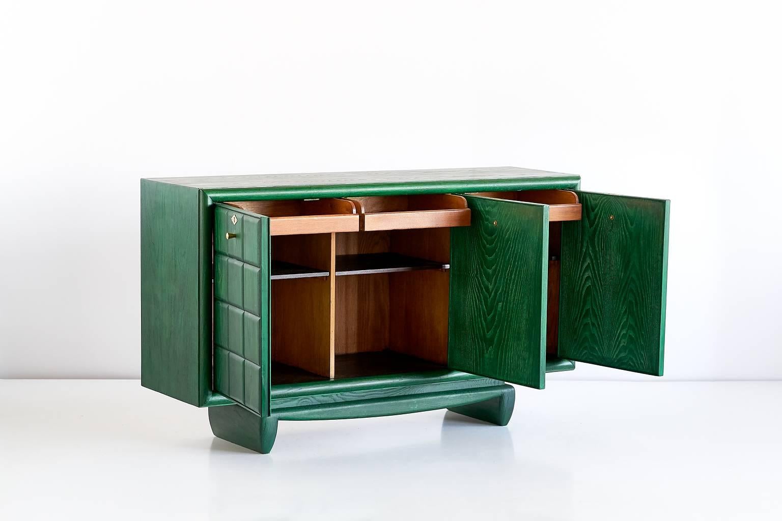 Green Italian Art Deco Cabinet Designed for a Florentine Residence 3
