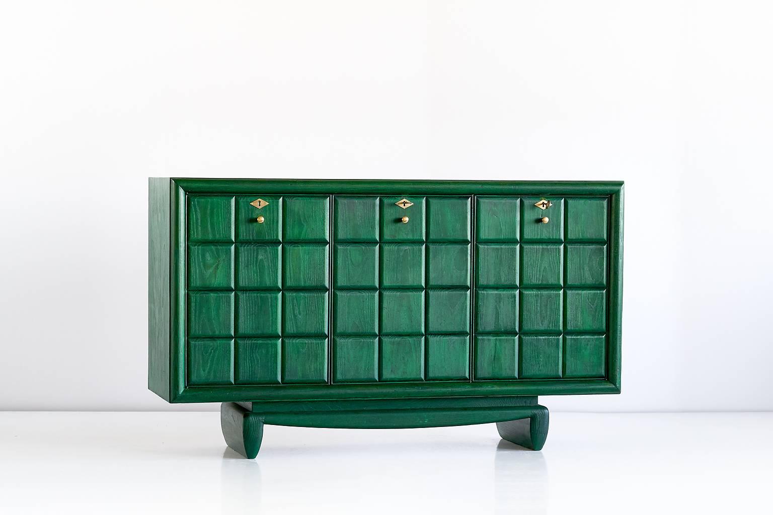 Green Italian Art Deco Cabinet Designed for a Florentine Residence In Good Condition In The Hague, NL