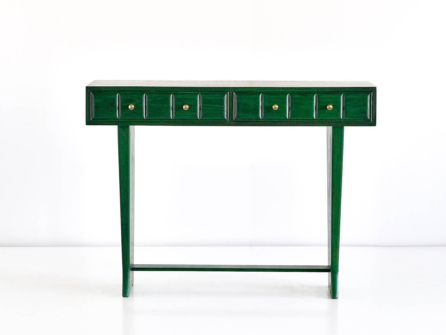 Painted Green Italian Art Deco Console Designed for a Florentine Residence