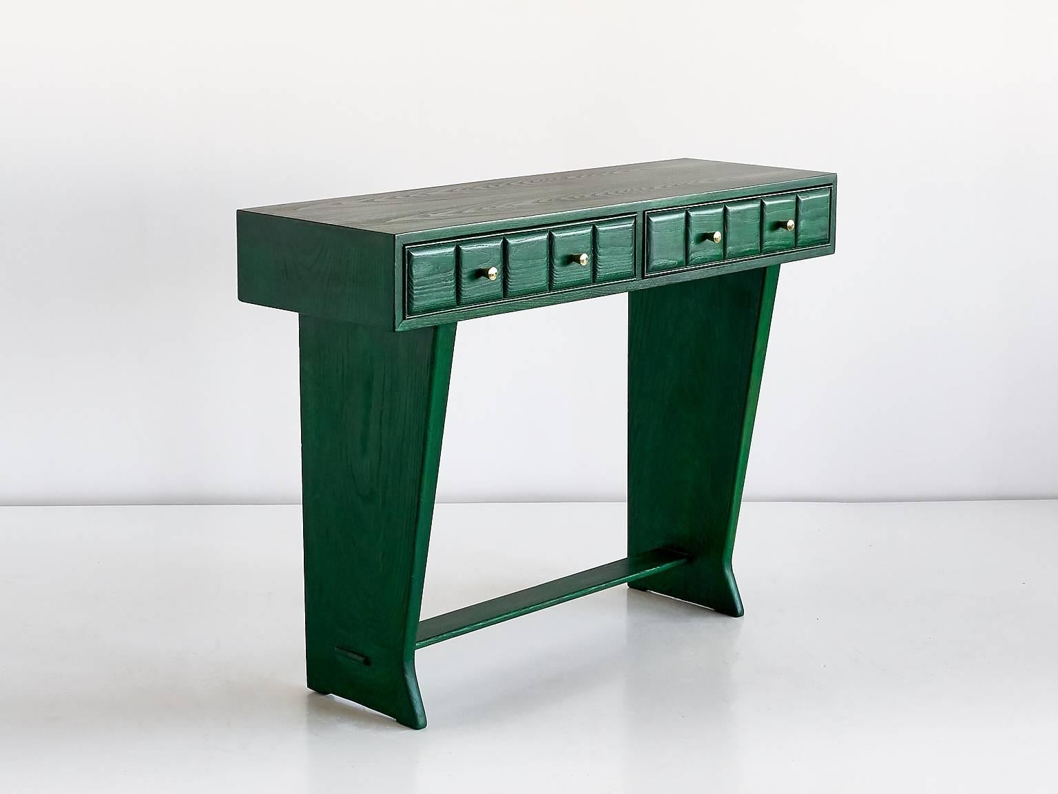 Green Italian Art Deco Console Designed for a Florentine Residence 1