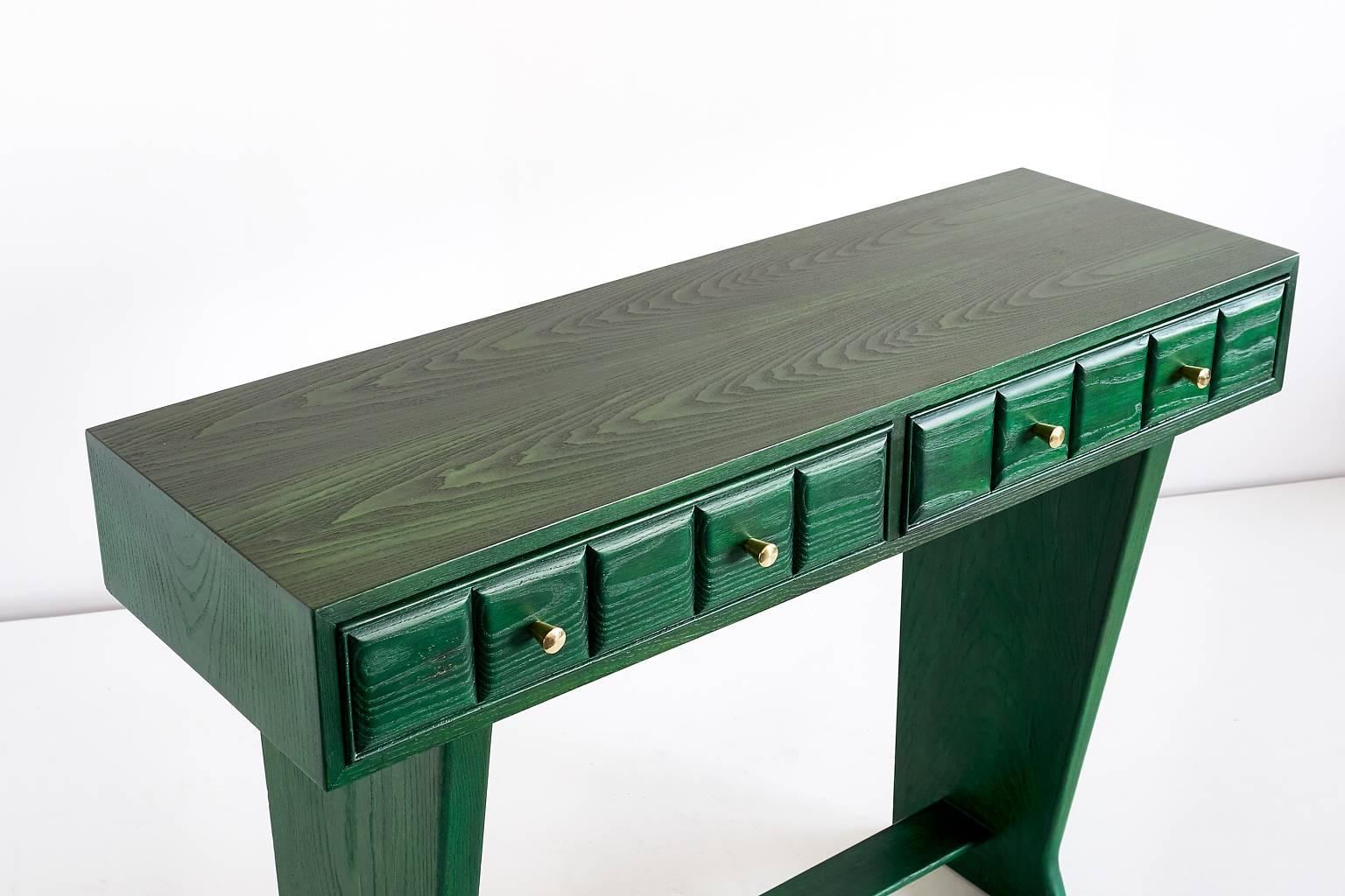 Green Italian Art Deco Console Designed for a Florentine Residence 2