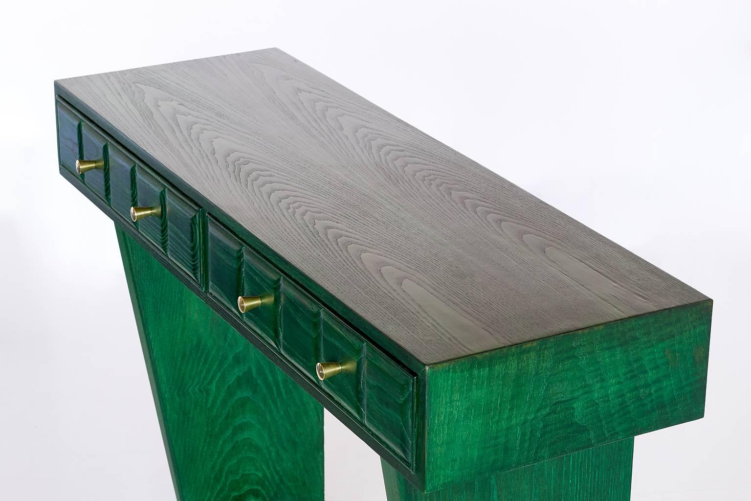 Mid-20th Century Green Italian Art Deco Console Designed for a Florentine Residence