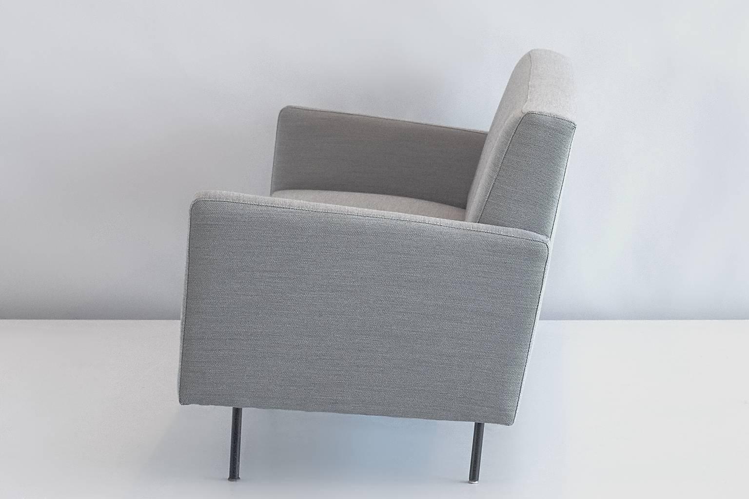 Mid-Century Modern Rare Florence Knoll Sofa Produced by De Coene, Newly Upholstered in Kvadrat