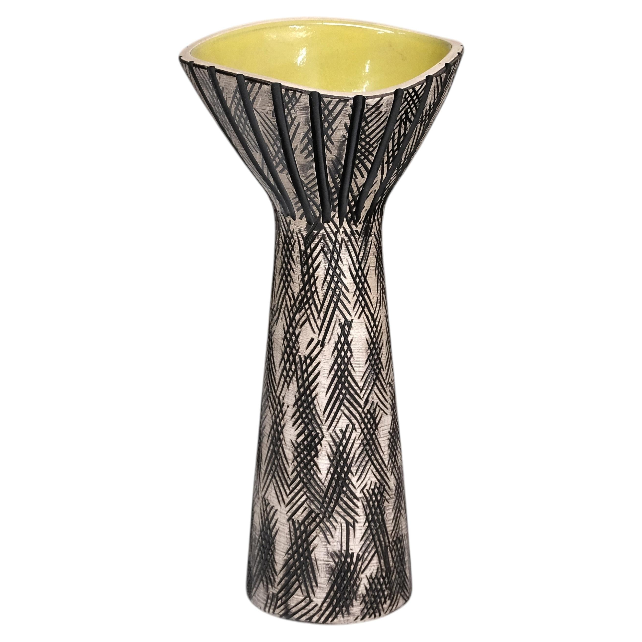 Mari Simmulson 'Calypso' Relief Earthenware Vase, Upsala Ekeby, Sweden, 1950s For Sale