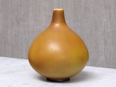 Munk Keramik Ochre Hare's Fur Glazed Ceramic Vase, Enköping, Sweden, 1950s