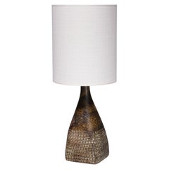 Stig Lindberg Textured Stoneware Table Lamp, Studiohanden Gustavsberg, 1950s