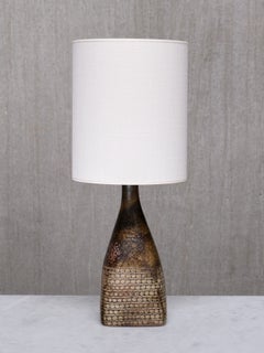 Stig Lindberg Textured Stoneware Table Lamp, Studiohanden Gustavsberg, 1950s