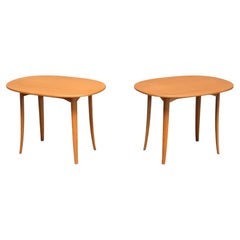 Pair of Carl Malmsten 'Ovalen' Side Tables in Oak, Carl Löfving, Sweden, 1960s