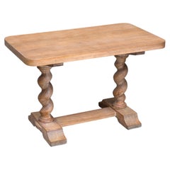 Swedish Baroque Style Cerused Oak Side Table with Barley-Twist Legs, early 1920s