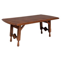 Table de salle à manger en parquet de chêne, signée Guillerme et Chambron, « Votre Maison », France, années 1960