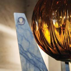 Marble Floor Lamp with Crystal Sphere