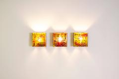 Two Multicolored RAAK Stijl Relief Wall Light Sconces Willem van Oyen Glass