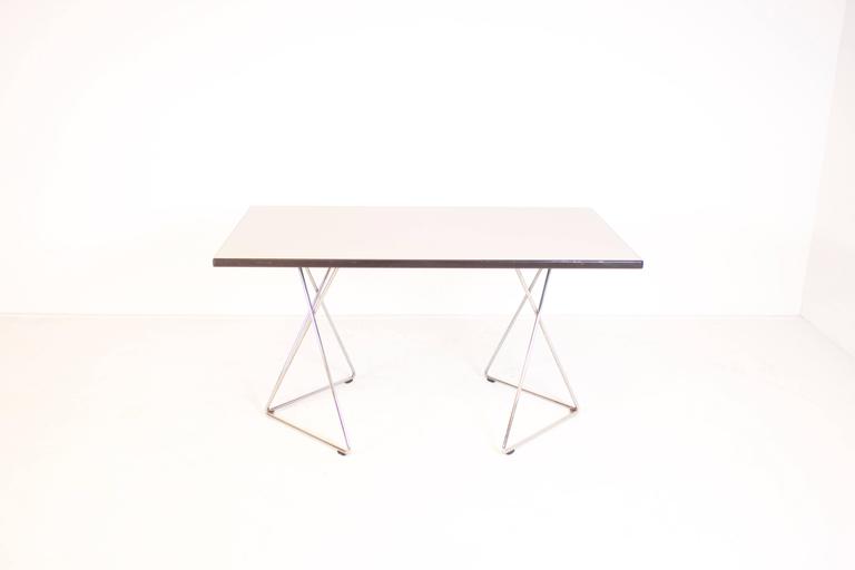 Austrian Graphic Formica and Chrome Thonet Table or Desk For Sale