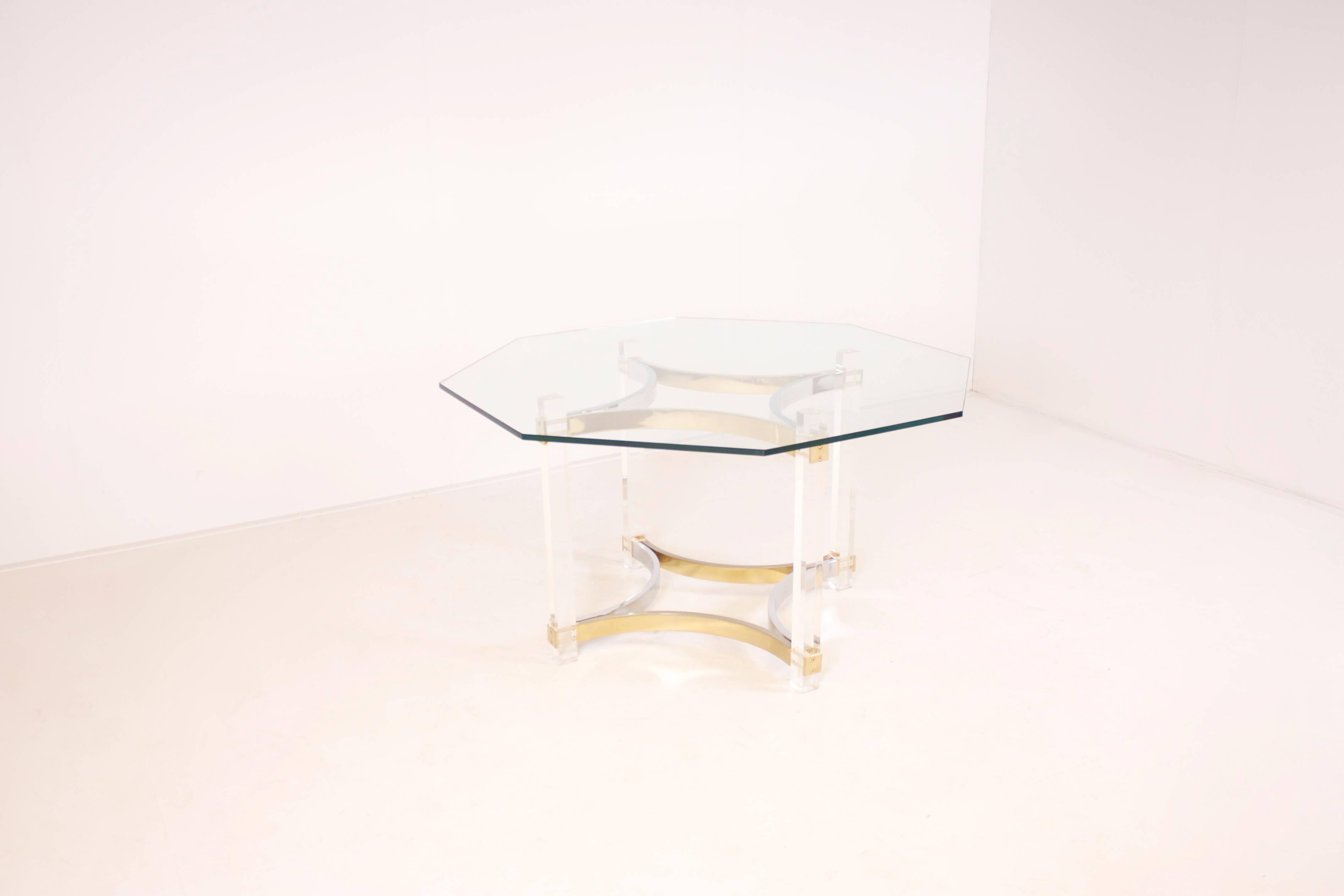 glass chrome dining table