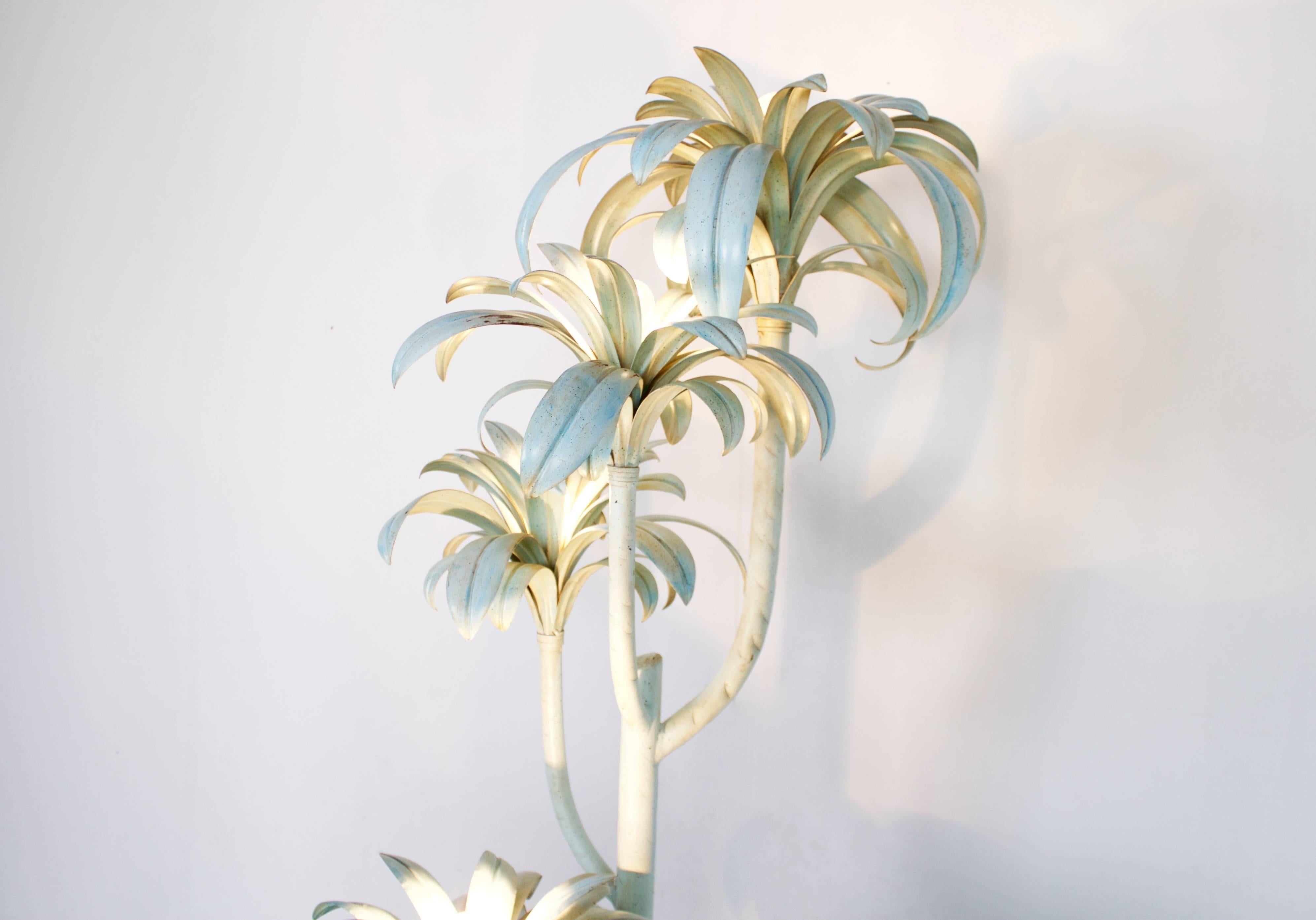 French Large Hollywood Regency Palm Tree Floor Lamp
