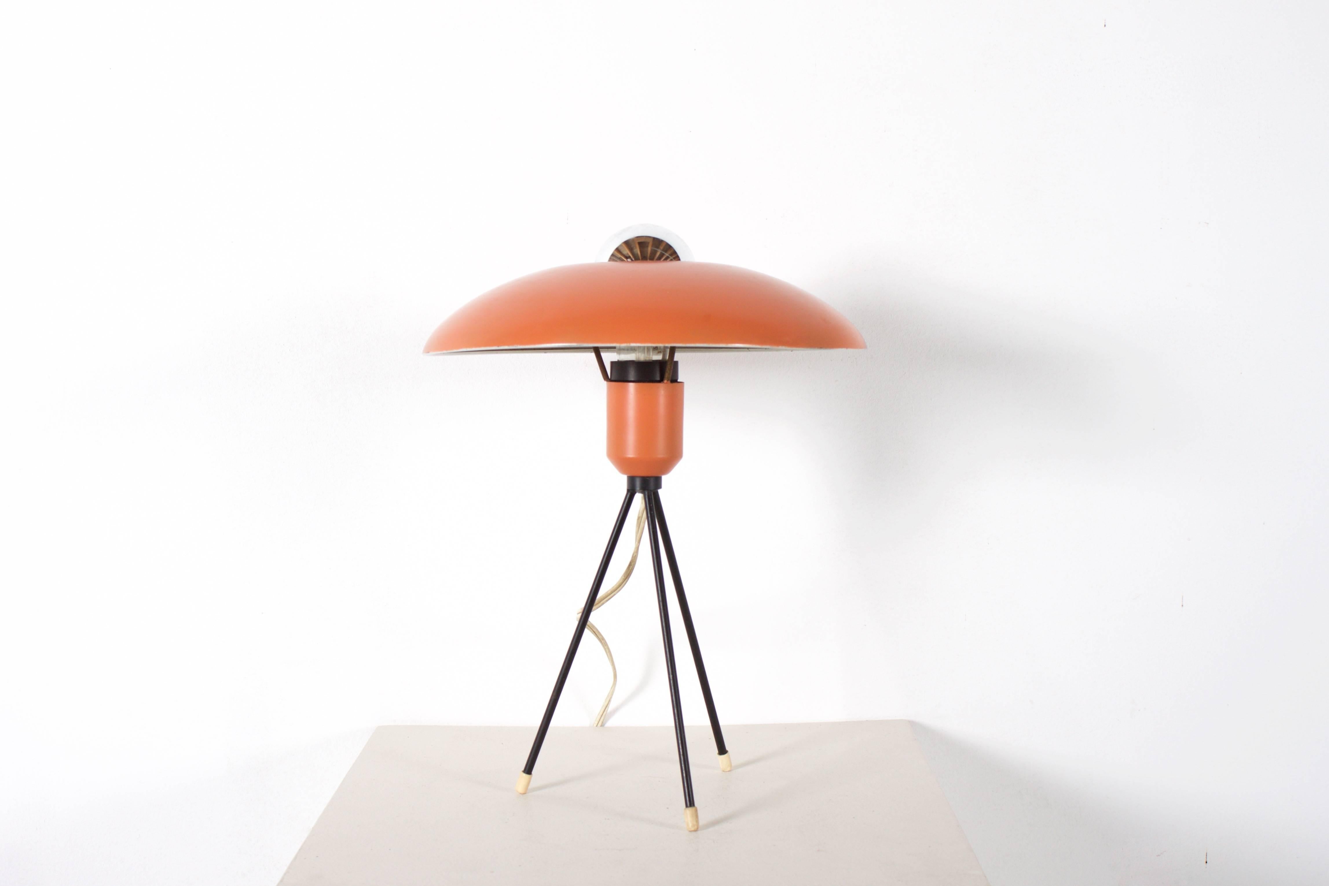 Mid-Century Modern Rare 1950s Tripod Louis Kalff Table Lamp for Philips For Sale