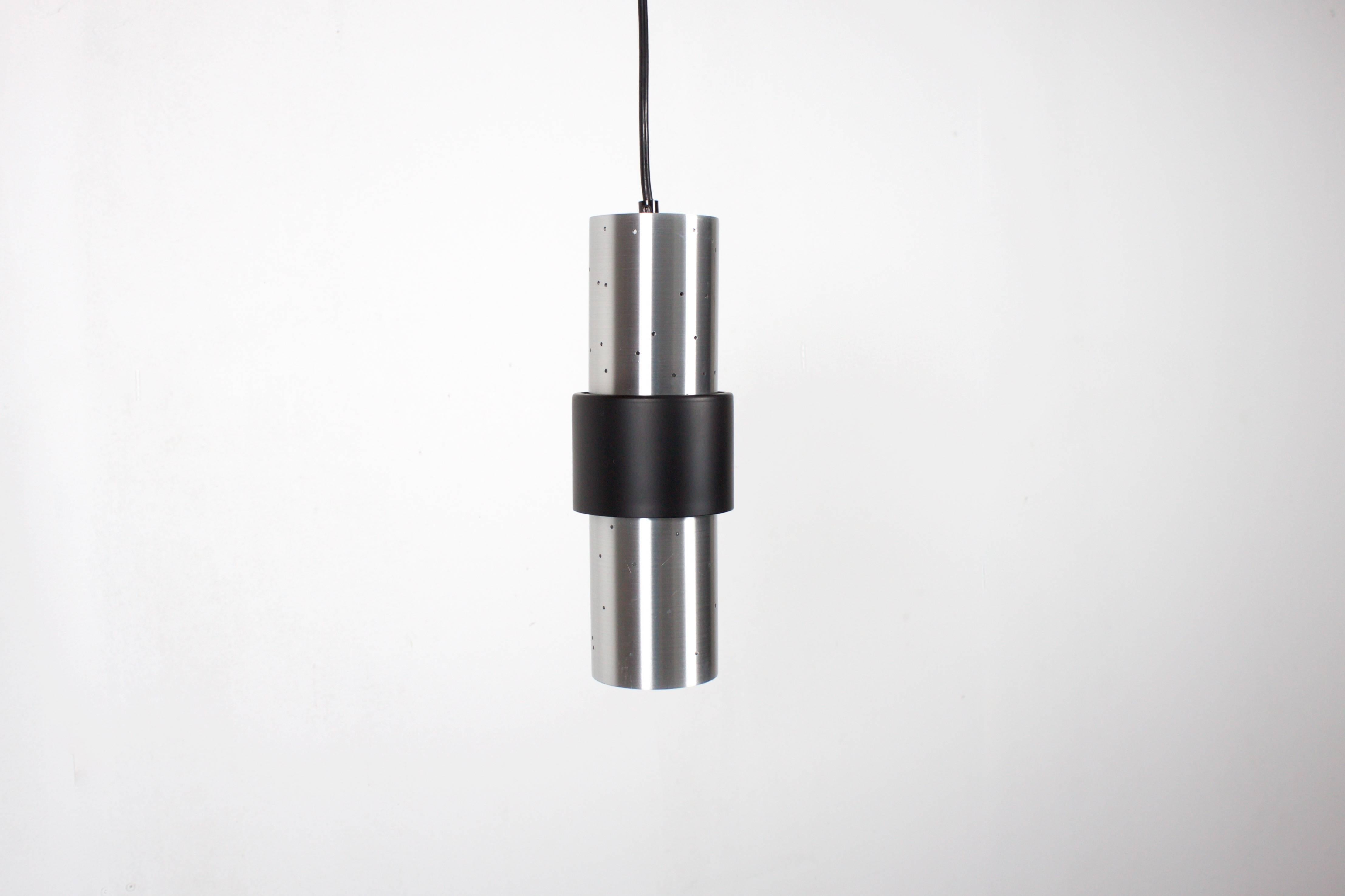 Mid-Century Modern One of Four Perforated Aluminum RAAK Amsterdam Pendants, 1970s For Sale