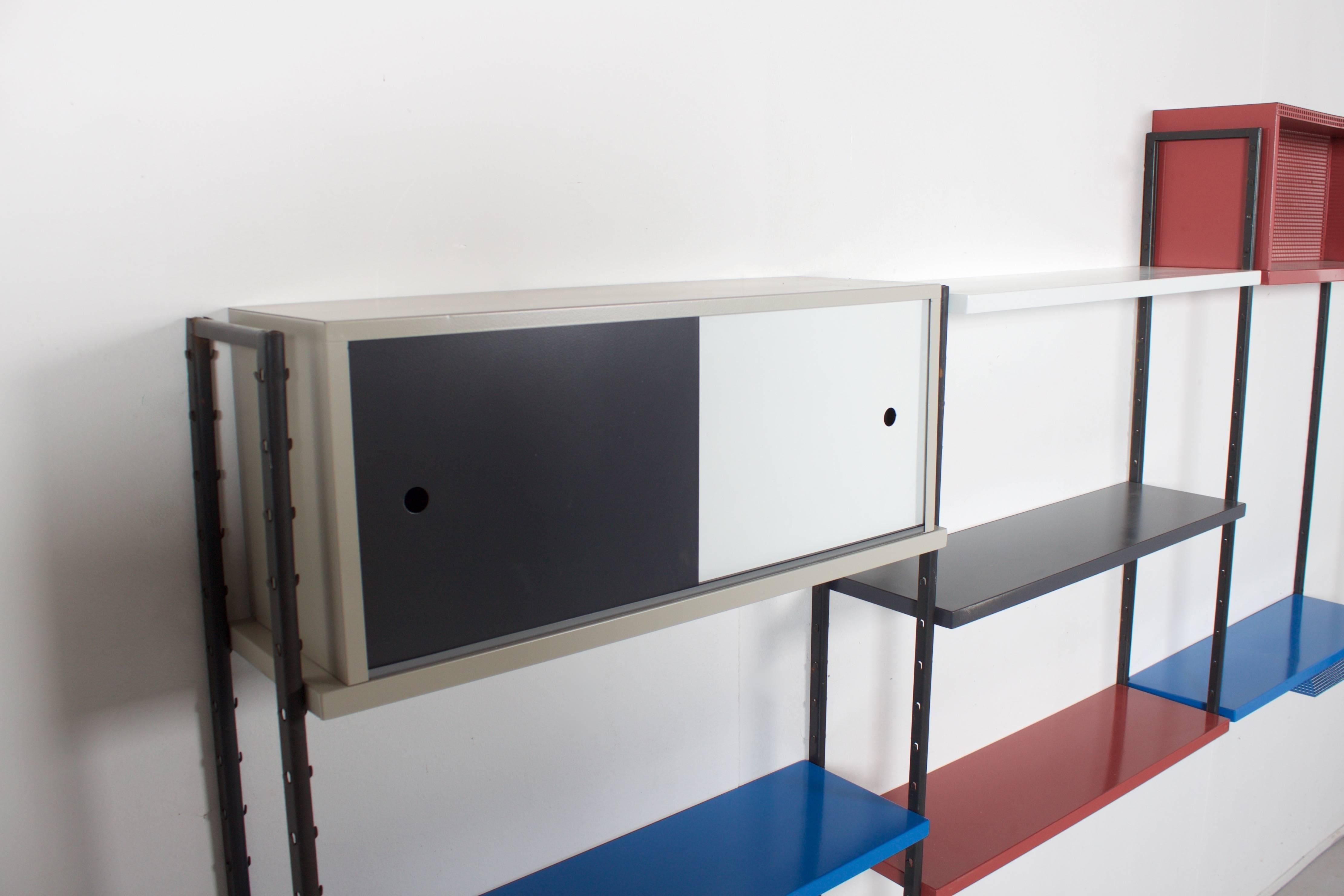 Mid-Century Modern Impressive Metal Wall Unit Attributed to Mathieu Mategot, 1960s For Sale