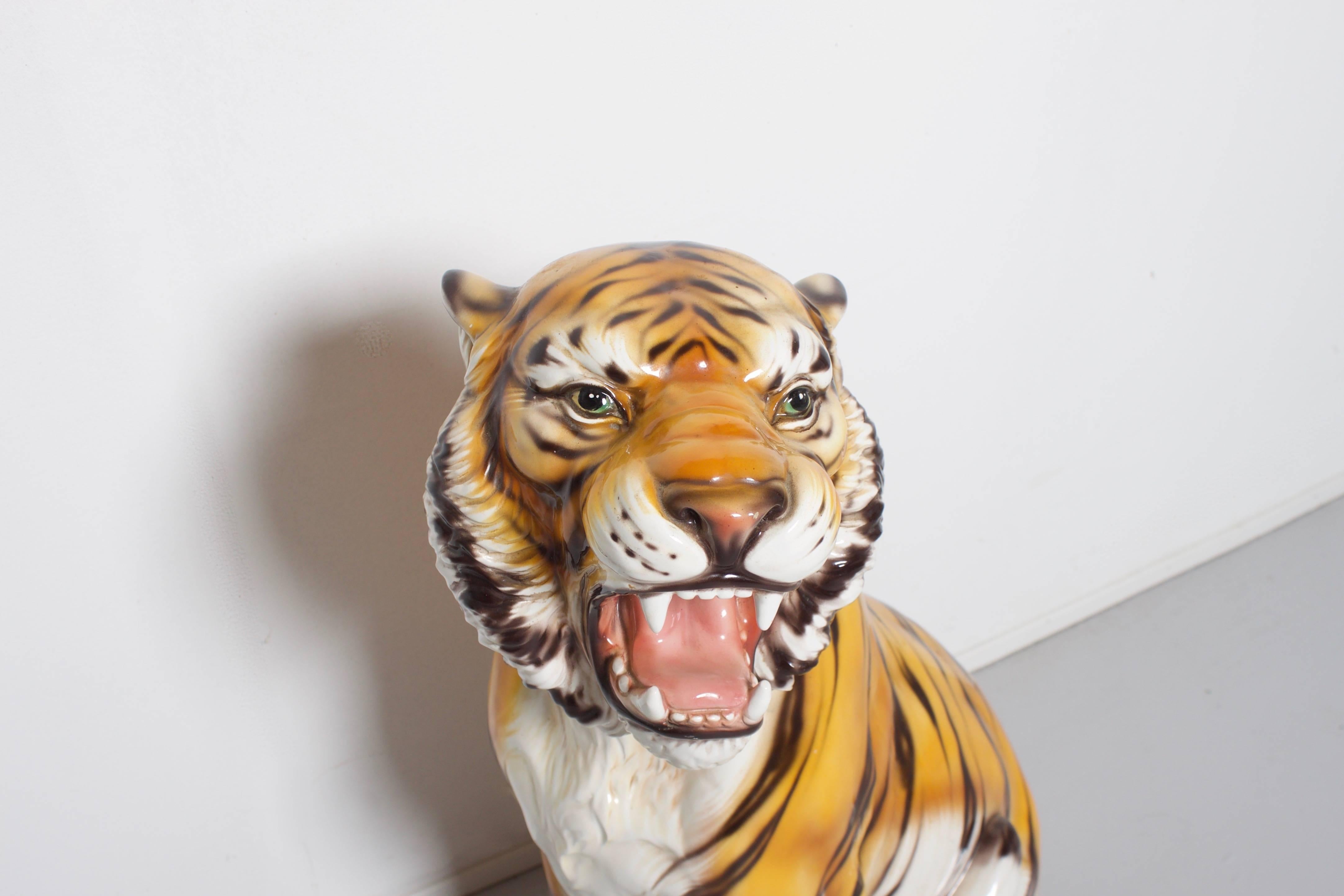 vintage tiger statue