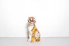 Large Ceramic Tiger Statue, Italy, 1960s