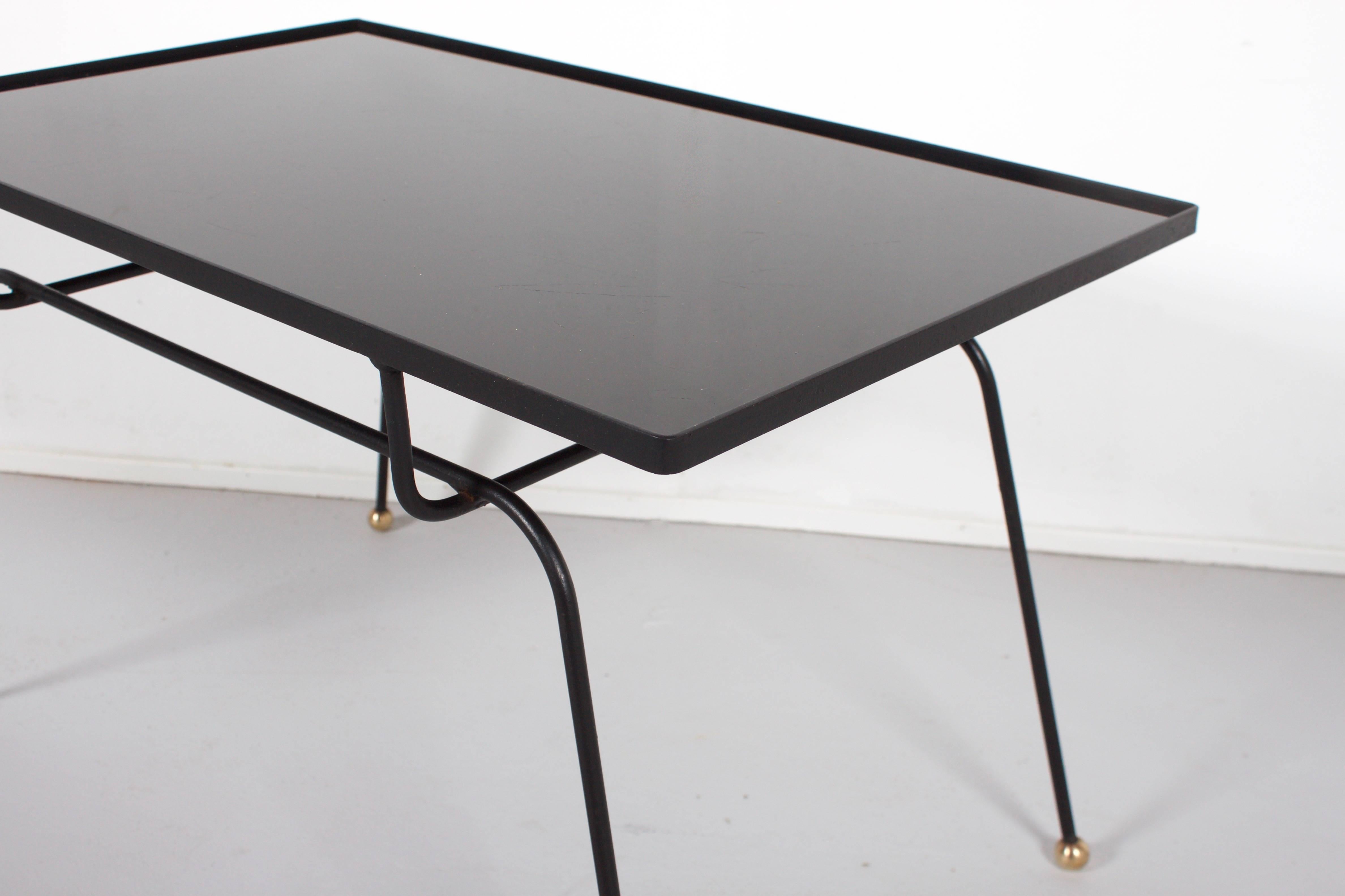 Blackened Beautiful French Coffee Table Attributed to Jean Royère