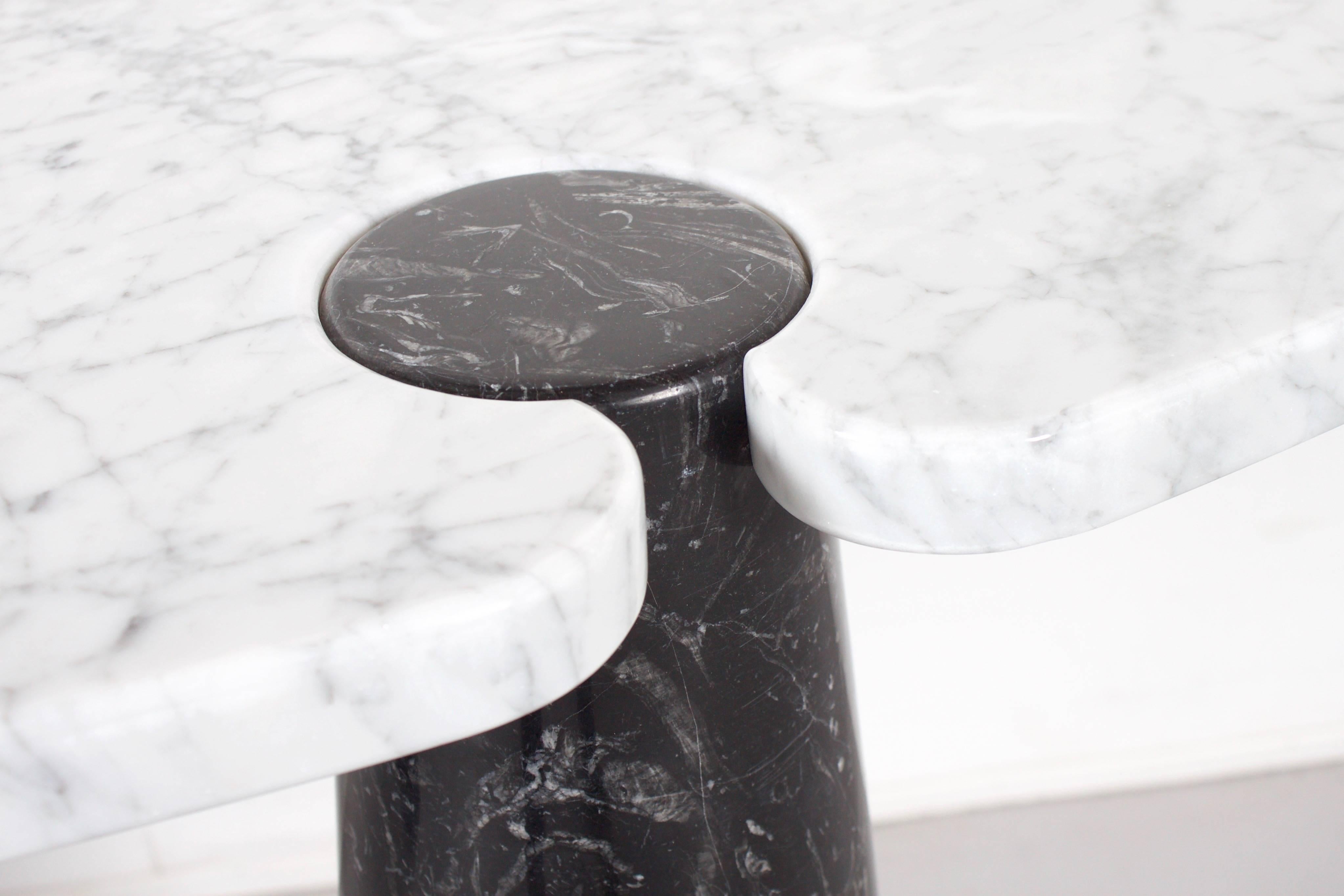 Angelo Mangiarotti ‘Eros’ Console Table for Skipper, Marquina and Carrara Marble In Excellent Condition In Echt, NL