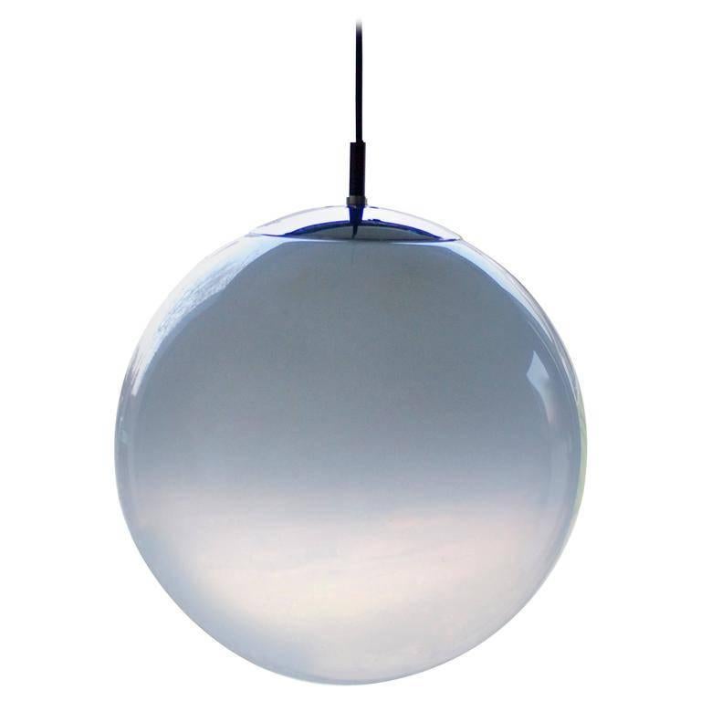 Impressive RAAK Amsterdam handblown ''Ochtendnevel” (Morning Dew) globes with chromed hardware. 

Seven items available. 

The handblown opal glass is mixed with more transparent glass which gives a beautiful effect when lit.

Extra large