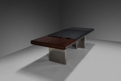 Walnut, Metal and Leather Hans von Klier “Il Ponte” Desk for Skipper, 1970s