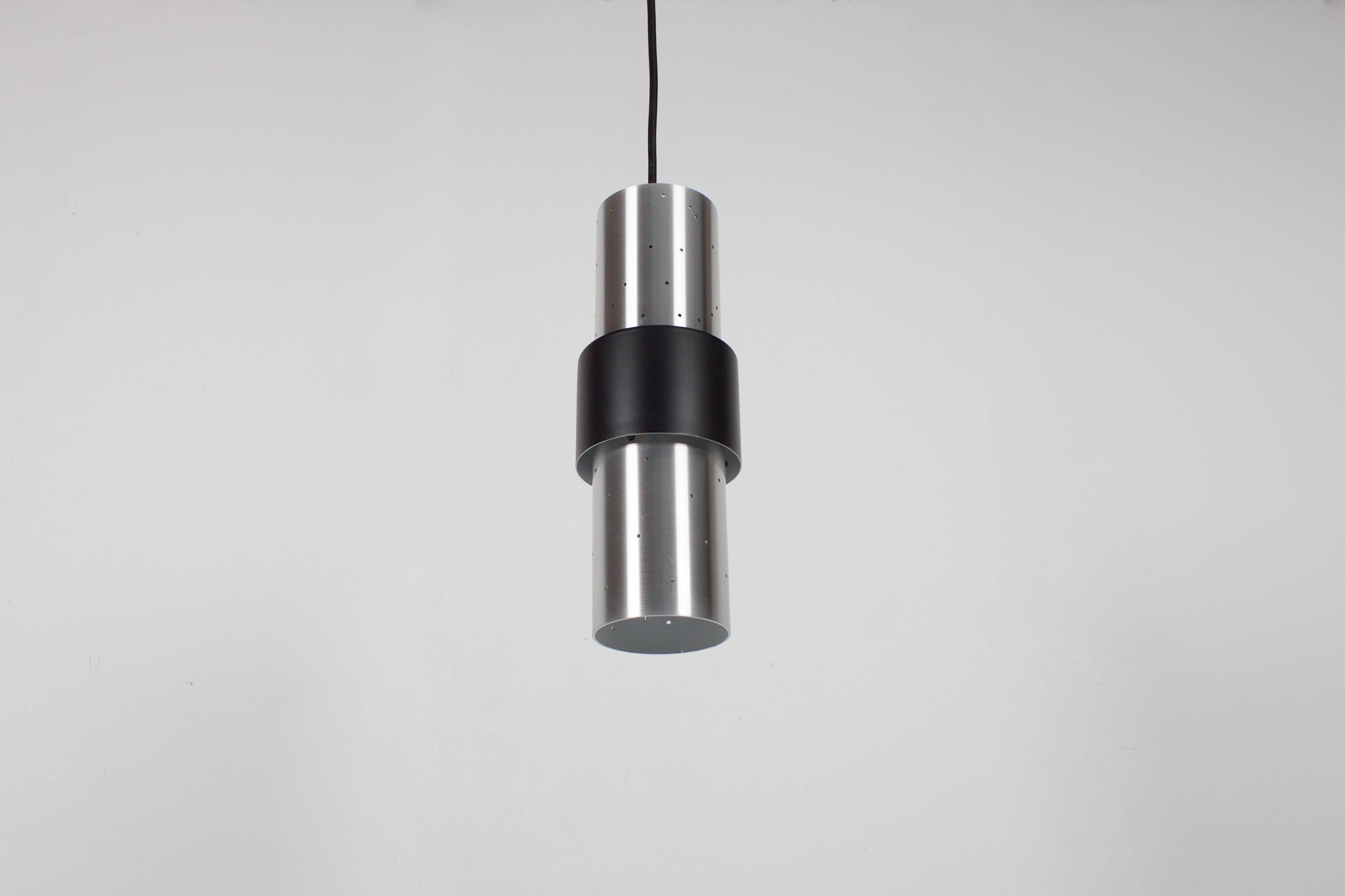 One of Four Perforated Aluminum RAAK Amsterdam Pendants, 1970s In Excellent Condition For Sale In Echt, NL