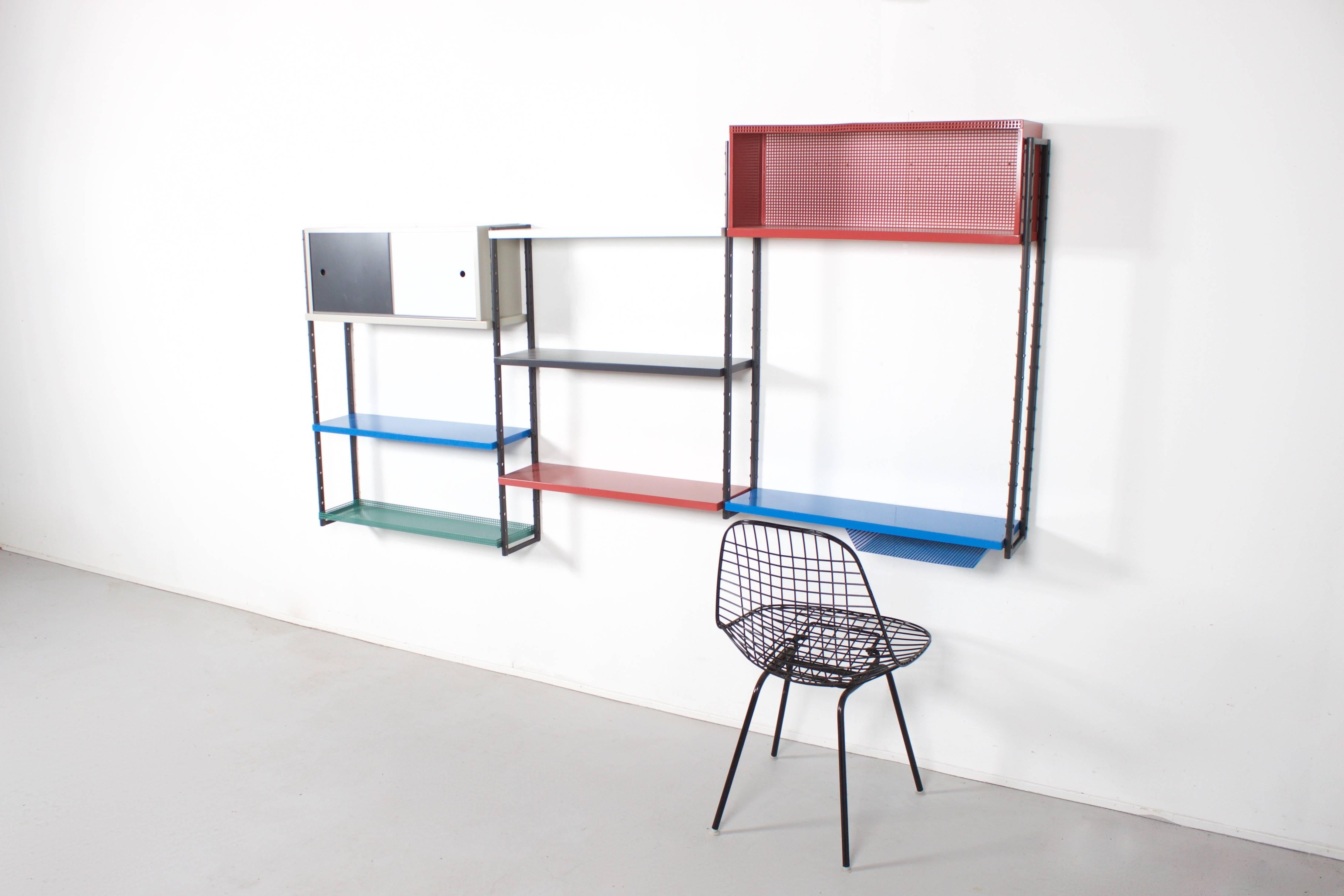 Impressive Metal Wall Unit Attributed to Mathieu Mategot, 1960s For Sale 1