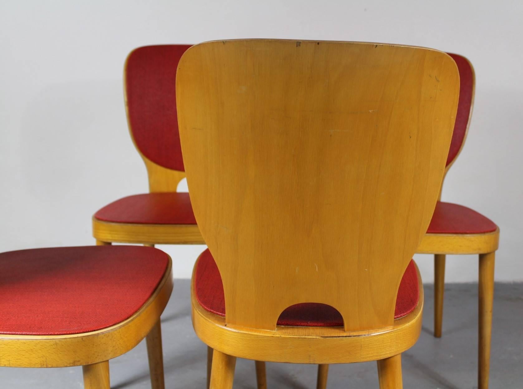 20th Century Max Bill, Set of Four Chairs Manufactured by Horgen Glarus, Switzerland 1952