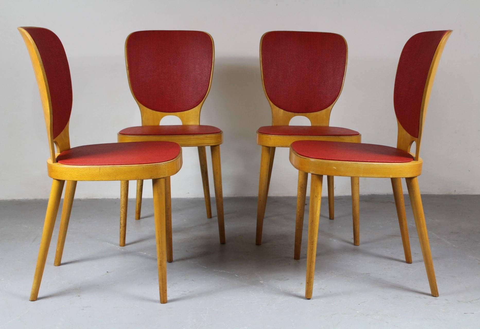 Set of four chairs designed by Max Bill in 1952, manufactured by Horgen Glarus, Switzerland.

Lit. Domus 1950 - 1954 vol. III, Eds. Ch. and P. Fiell, pg. 345