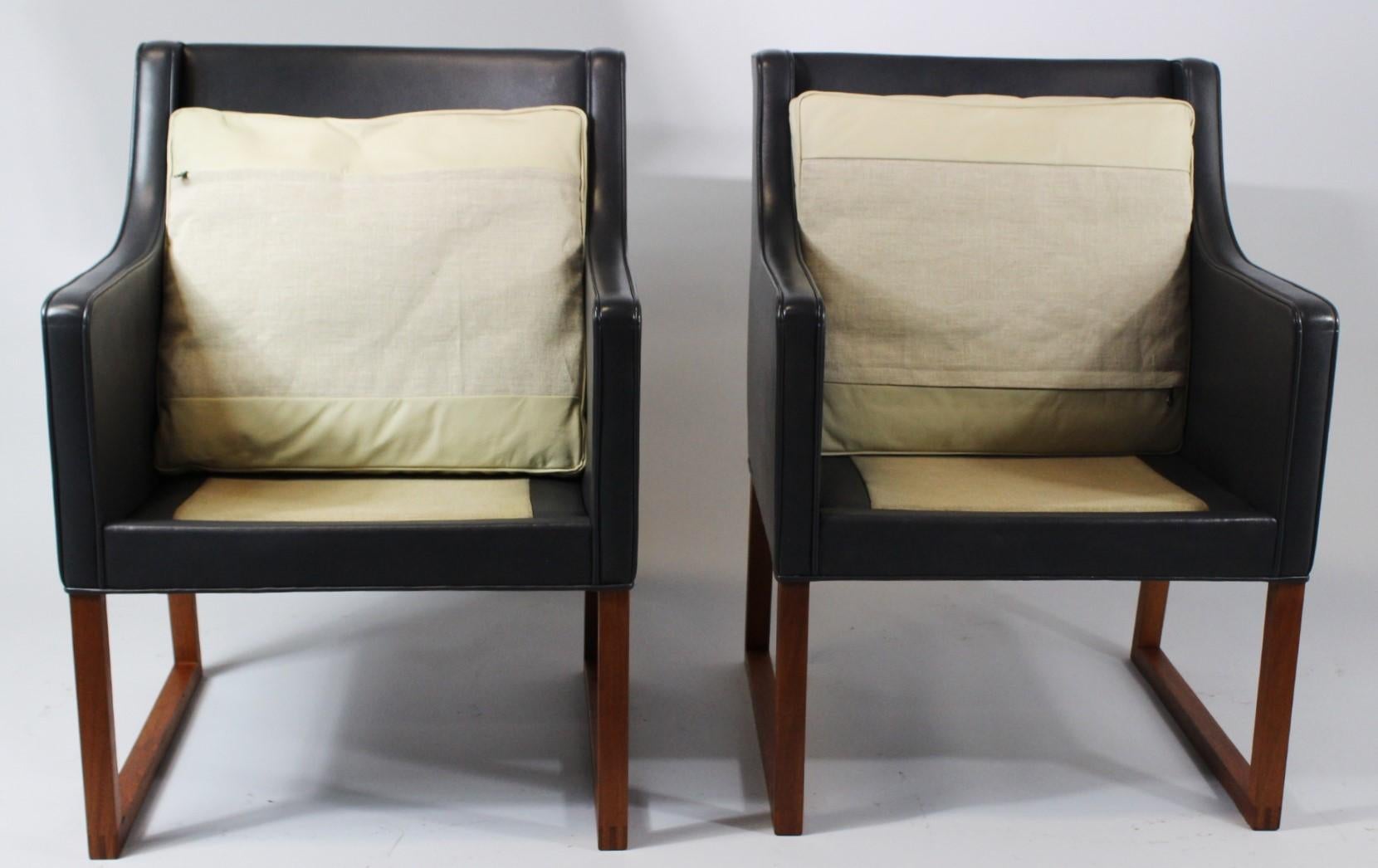 1960s Pair of Børge Mogensen Lounge Chairs Model 3246 In Good Condition In Cimelice, Czech republic