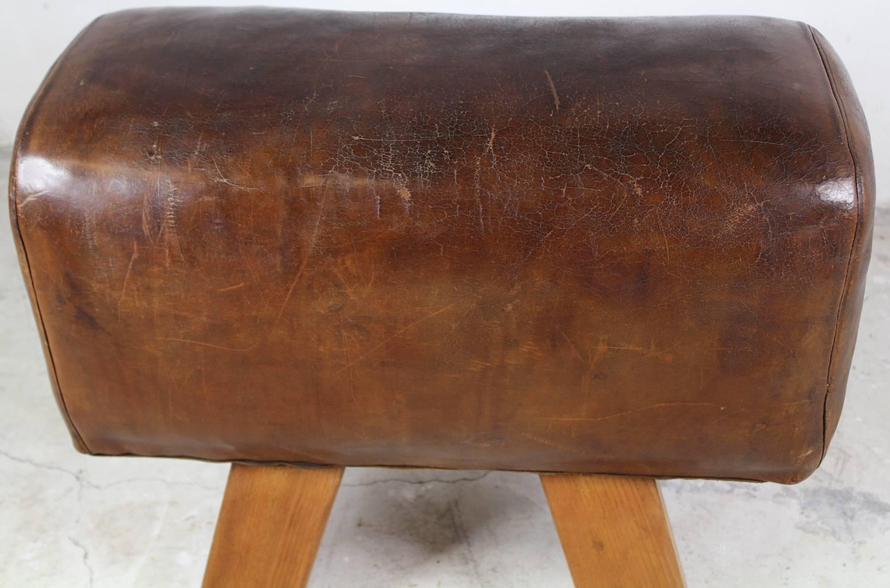 20th Century 1930s Leather Gym Seat
