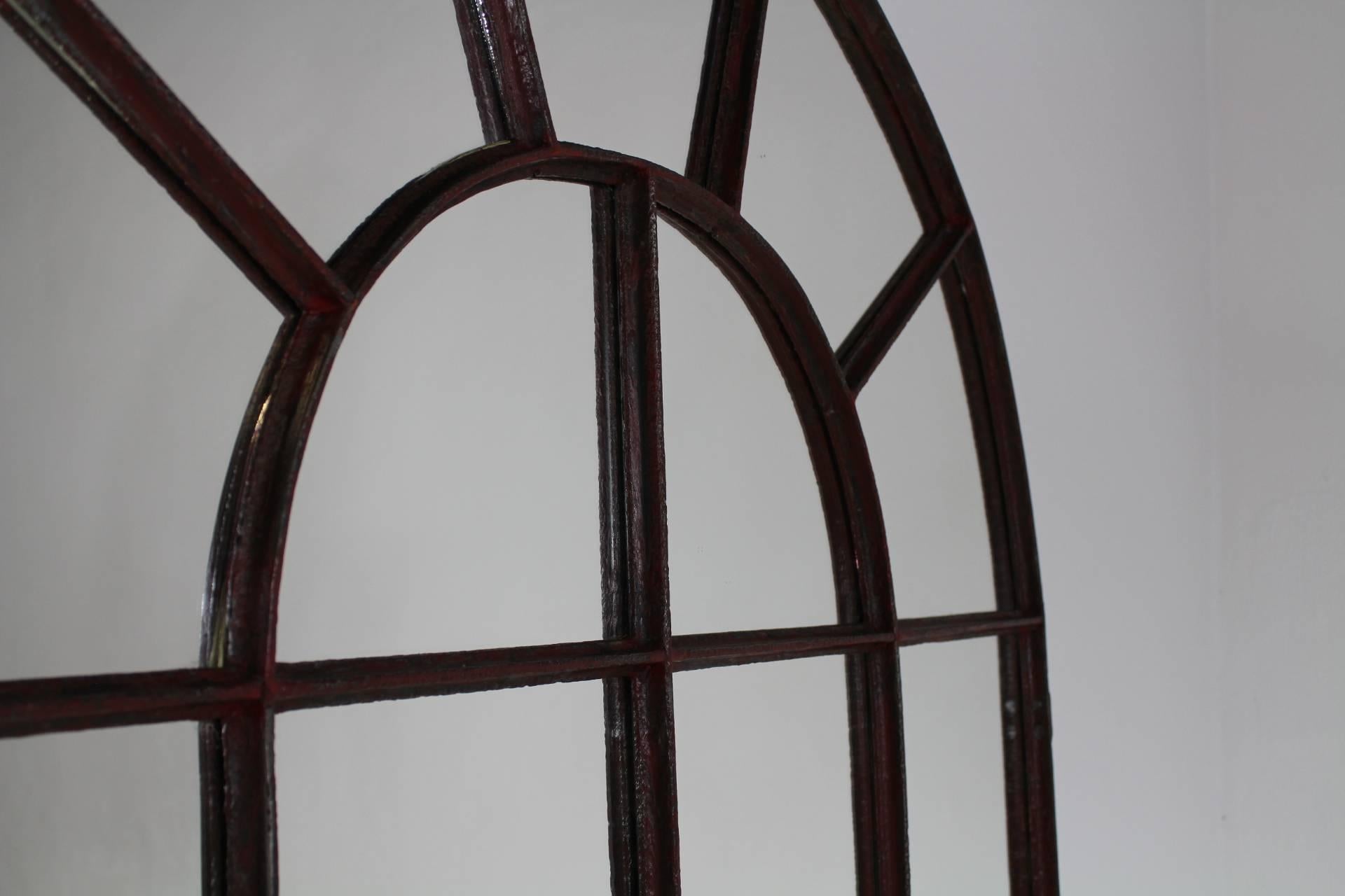 European 19th Century Industrial Iron Window Frame Mirror, 2 pieces available