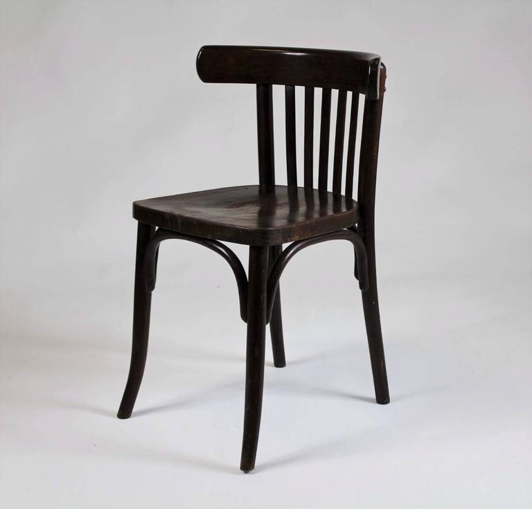 Set of Six Bentwood Bistro Chairs, 1950s, Ton (Thonet) at ...