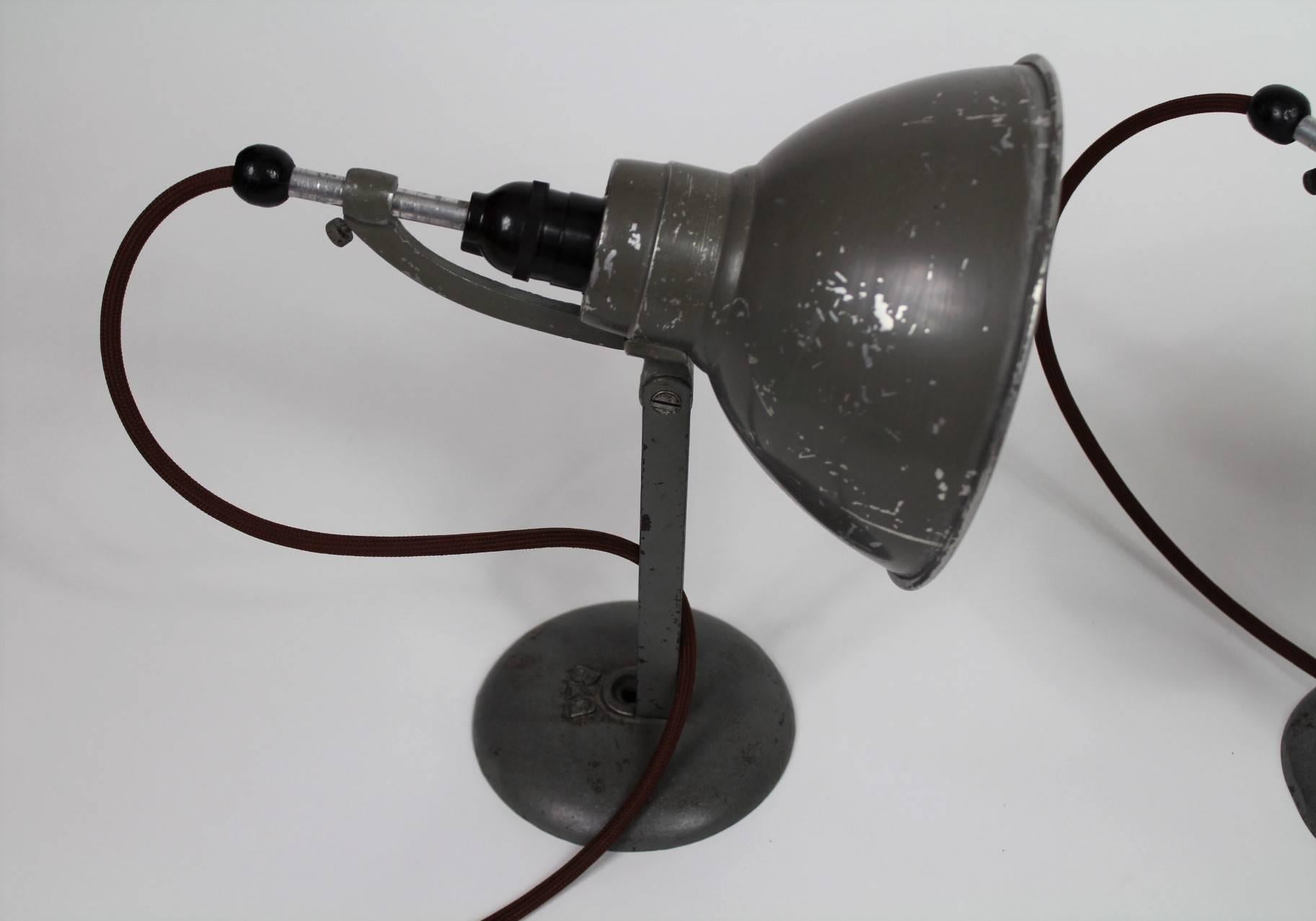 1930s Pair of Industrial Table Lamps Bag, Switzerland 4