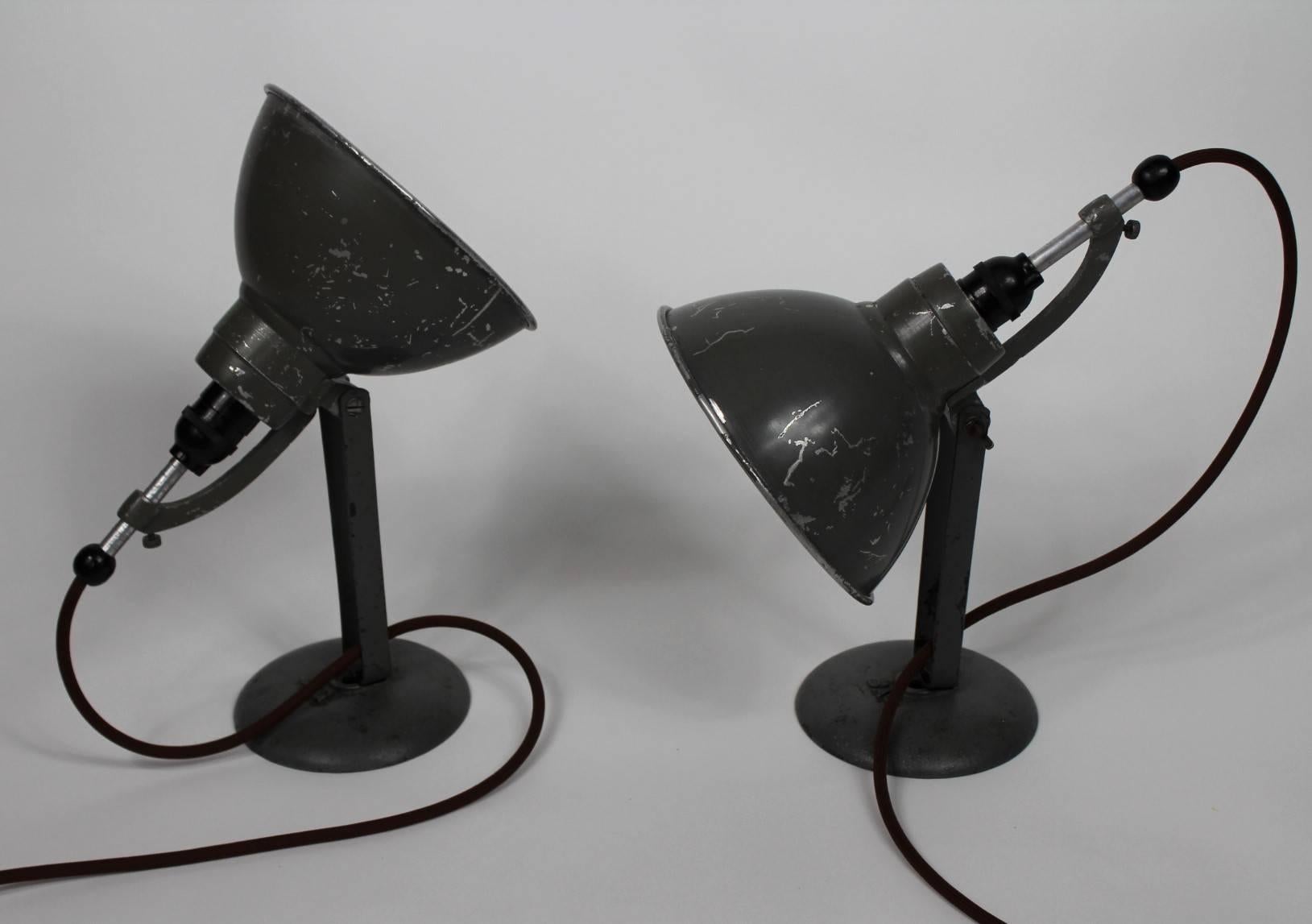 20th Century 1930s Pair of Industrial Table Lamps Bag, Switzerland