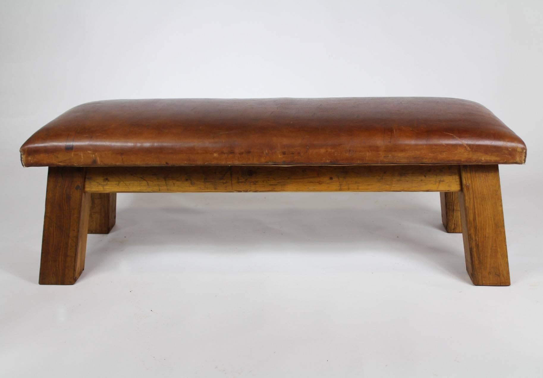 1950s Leather Gym Bench 2